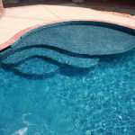 curved pool steps