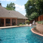 curved edge pool the blends perfectly to house